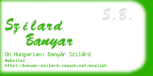 szilard banyar business card
