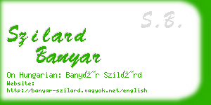 szilard banyar business card